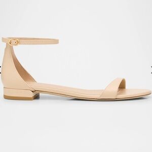 Stuart Weitzman Nudist Leather Ankle-Strap Sandals size 40 / 9.5 box and bag